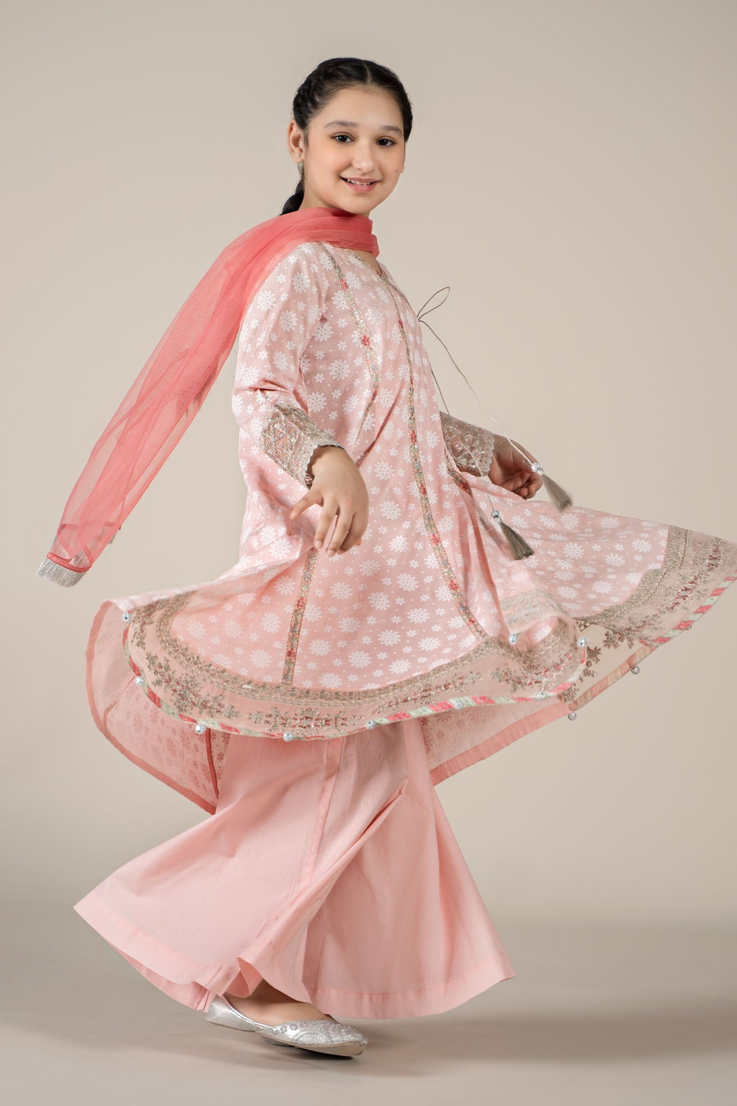 Maria B | 3 Piece Embroidered Lawn Suit | MKD-EF25-09 6-Apr Pink