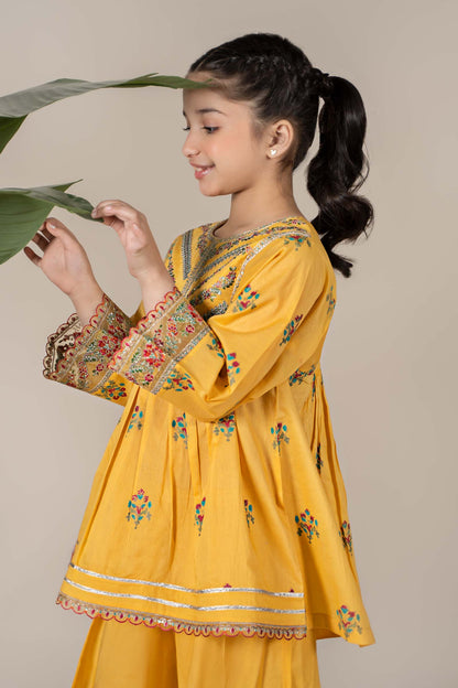 Maria B | 3 Piece Embroidered Lawn Suit | MKD-EF25-15 6-Apr Yellow