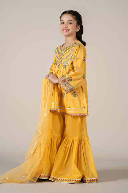 Maria B | 3 Piece Embroidered Lawn Suit | MKD-EF25-15 8-Jun Yellow