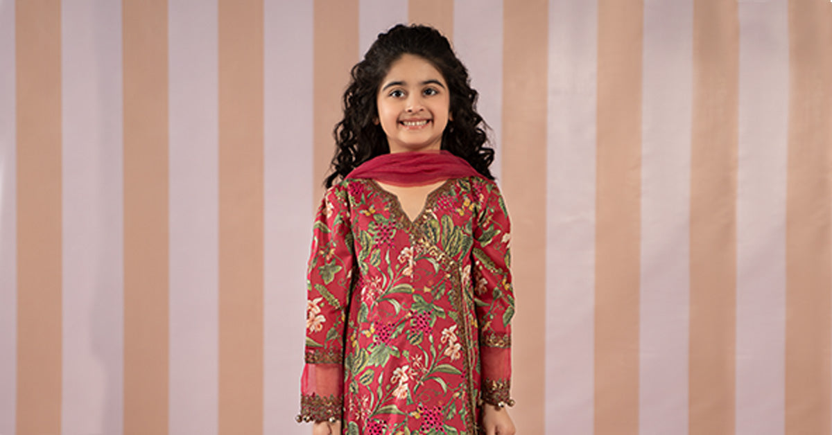 Maria B | 3 Piece Printed Lawn Suit | MKD-EF25-18 12-Oct Red