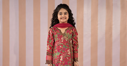 Maria B | 3 Piece Printed Lawn Suit | MKD-EF25-18 12-Oct Red