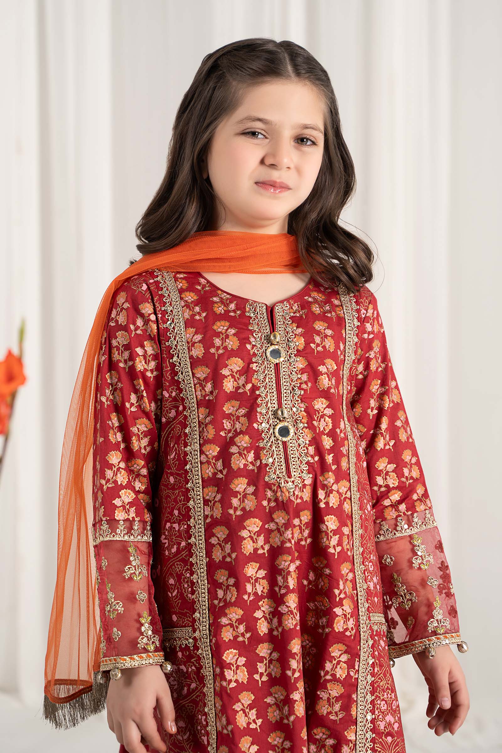 Maria B | 3 Piece Embroidered Lawn Suit | MKD-EF25-23 6-Apr Red