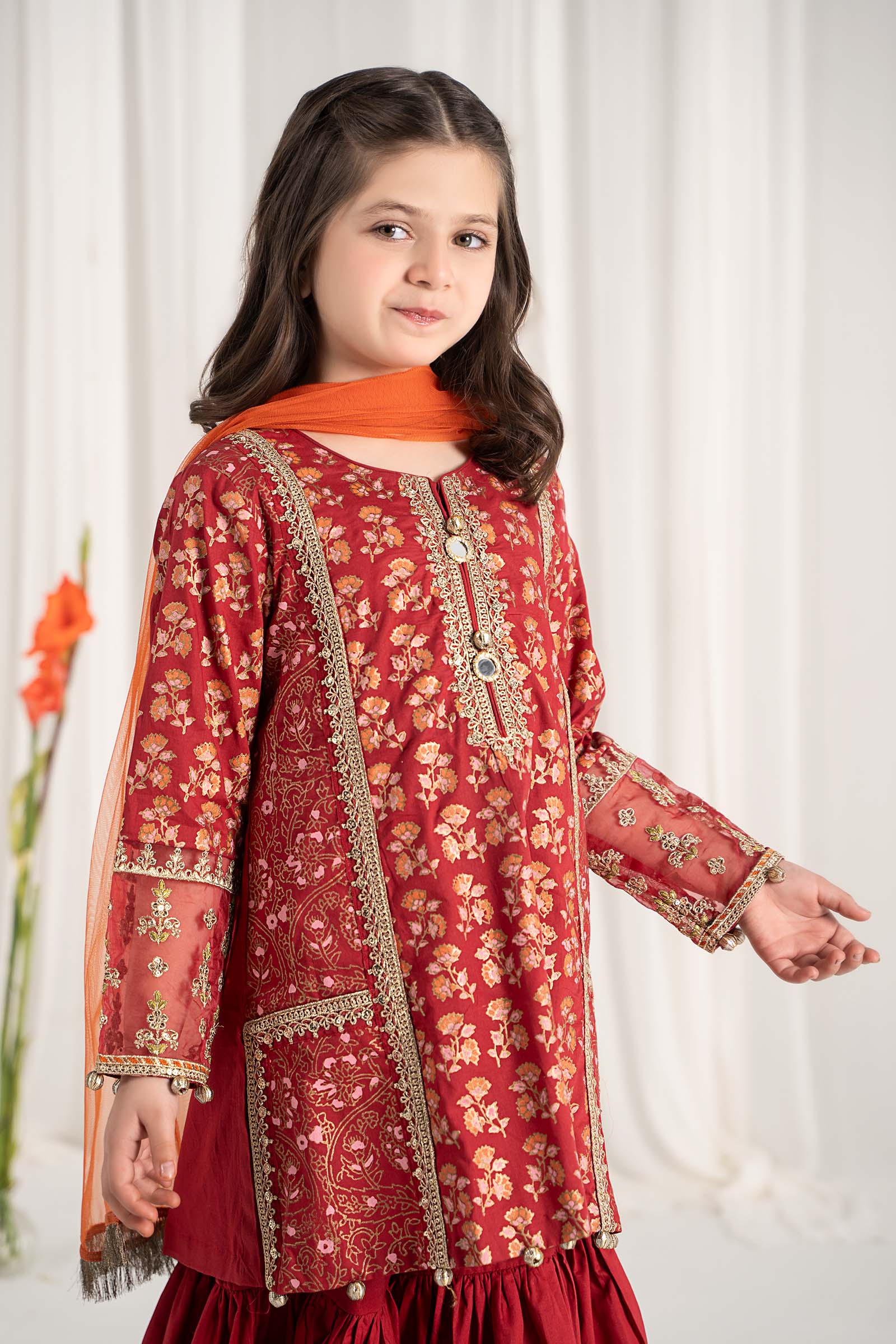 Maria B | 3 Piece Embroidered Lawn Suit | MKD-EF25-23 8-Jun Red