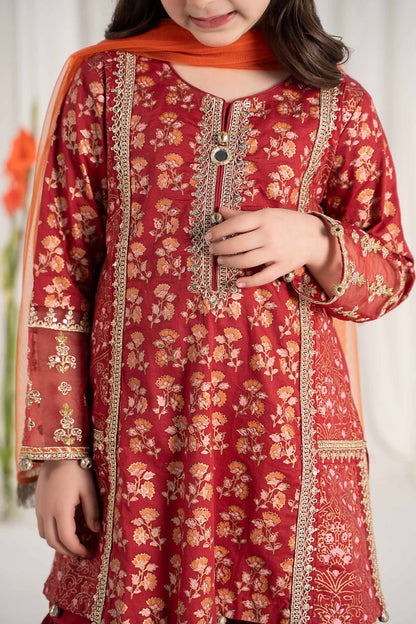 Maria B | 3 Piece Embroidered Lawn Suit | MKD-EF25-23 12-Oct Red