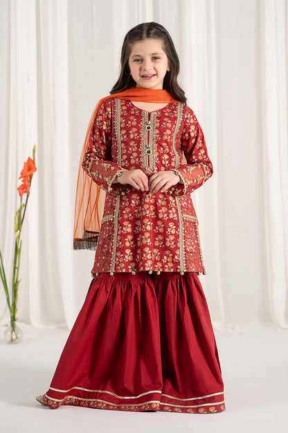 Maria B | 3 Piece Embroidered Lawn Suit | MKD-EF25-23 4-Feb Red