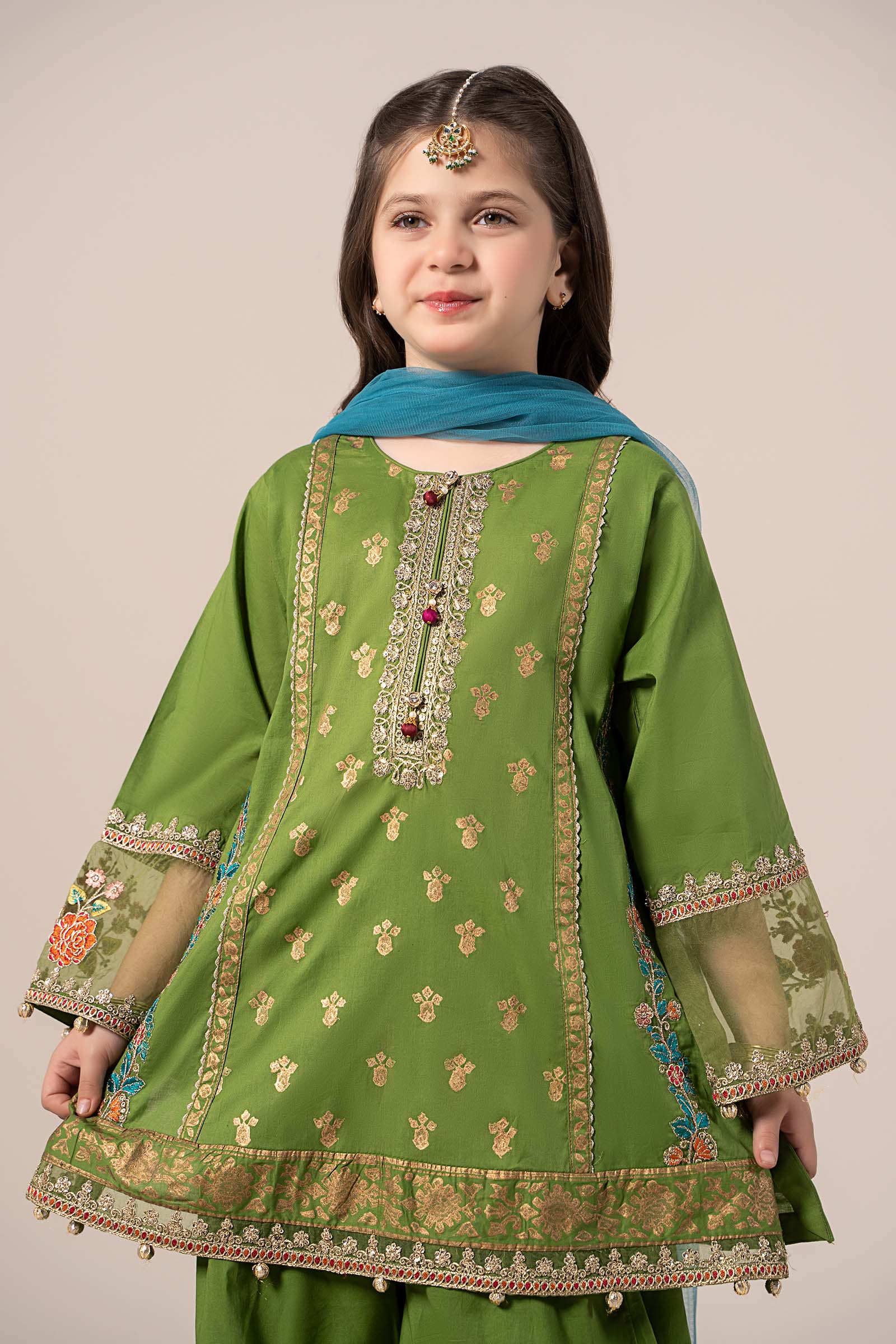 Maria B | 3 Piece Embroidered Lawn Suit | MKD-EF25-24 6-Apr Green
