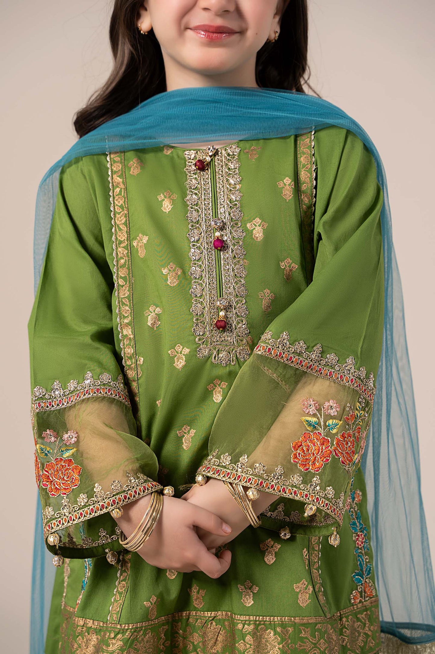 Maria B | 3 Piece Embroidered Lawn Suit | MKD-EF25-24 12-Oct Green