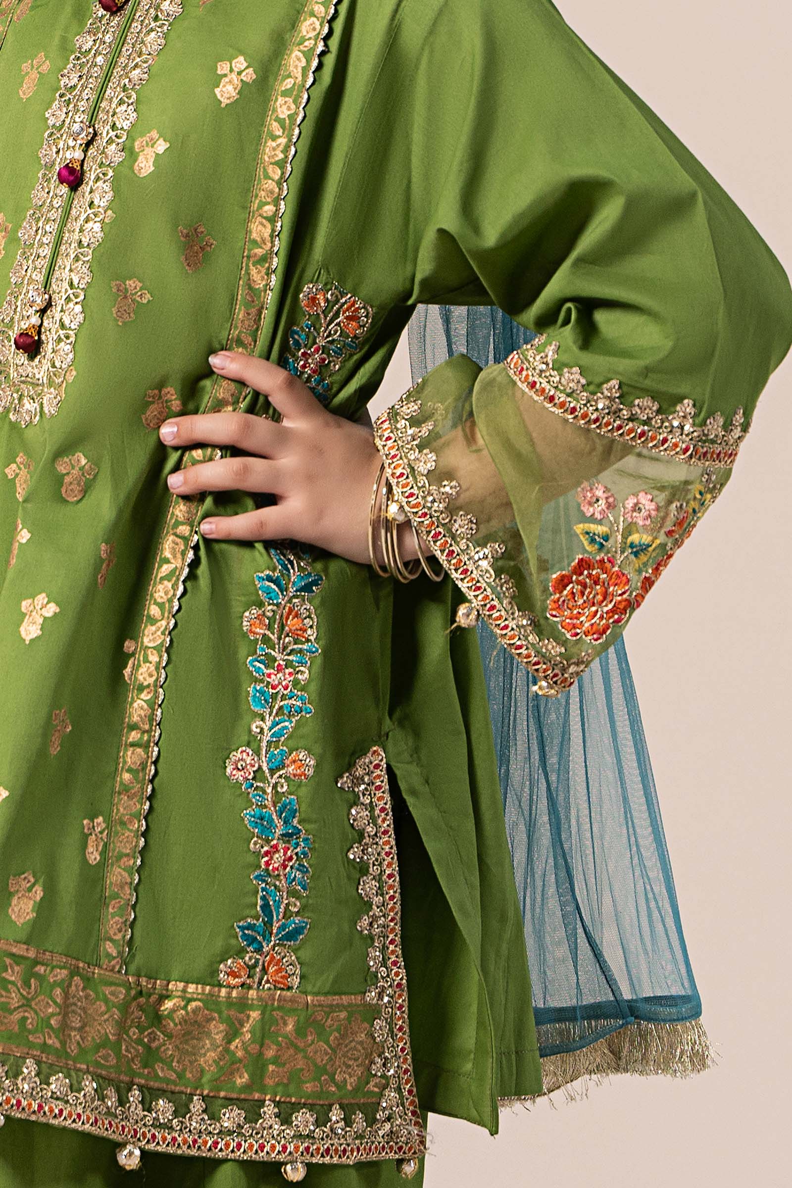 Maria B | 3 Piece Embroidered Lawn Suit | MKD-EF25-24 14-Dec Green