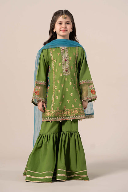 Maria B | 3 Piece Embroidered Lawn Suit | MKD-EF25-24 4-Feb Green