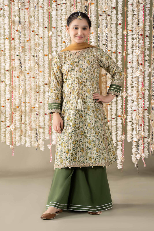 Maria B | 3 Piece Embroidered Lawn Suit | MKD-EF25-27 4-Feb Green