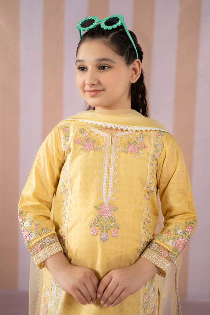 Maria B | 3 Piece Embroidered Dobby Lawn Suit | MKD-EF25-50 6-Apr Yellow