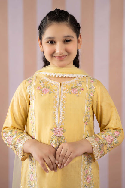 Maria B | 3 Piece Embroidered Dobby Lawn Suit | MKD-EF25-50 8-Jun Yellow