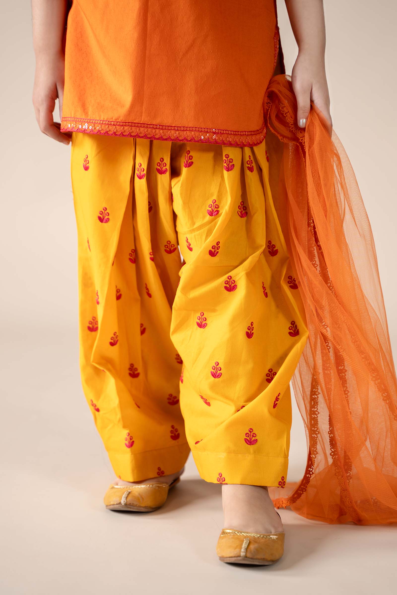 Maria B | 3 Piece Embroidered Dobby Lawn Suit | MKD-EF25-54 10-Aug Orange