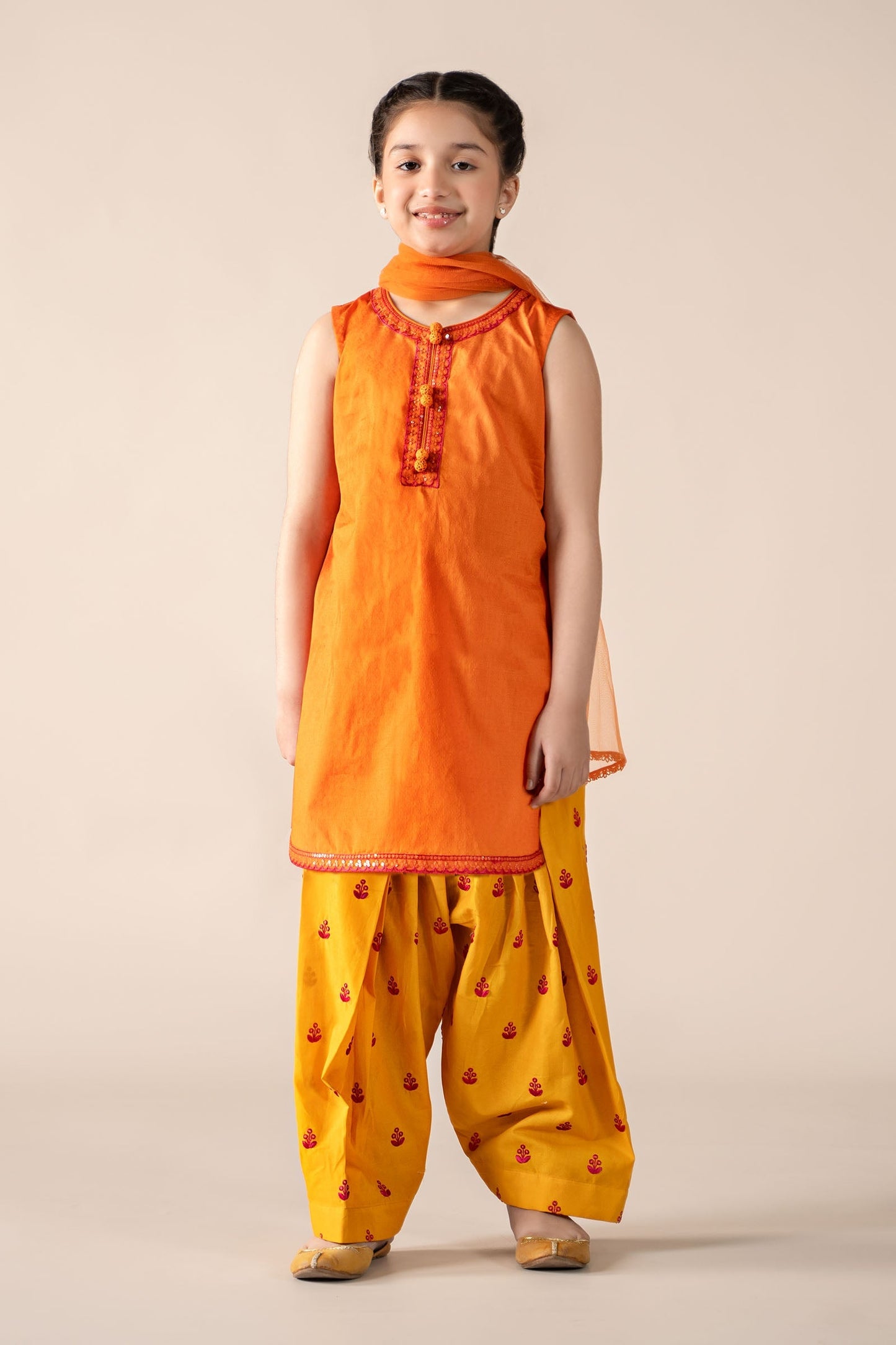 Maria B | 3 Piece Embroidered Dobby Lawn Suit | MKD-EF25-54 12-Oct Orange