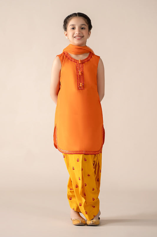 Maria B | 3 Piece Embroidered Dobby Lawn Suit | MKD-EF25-54 4-Feb Orange