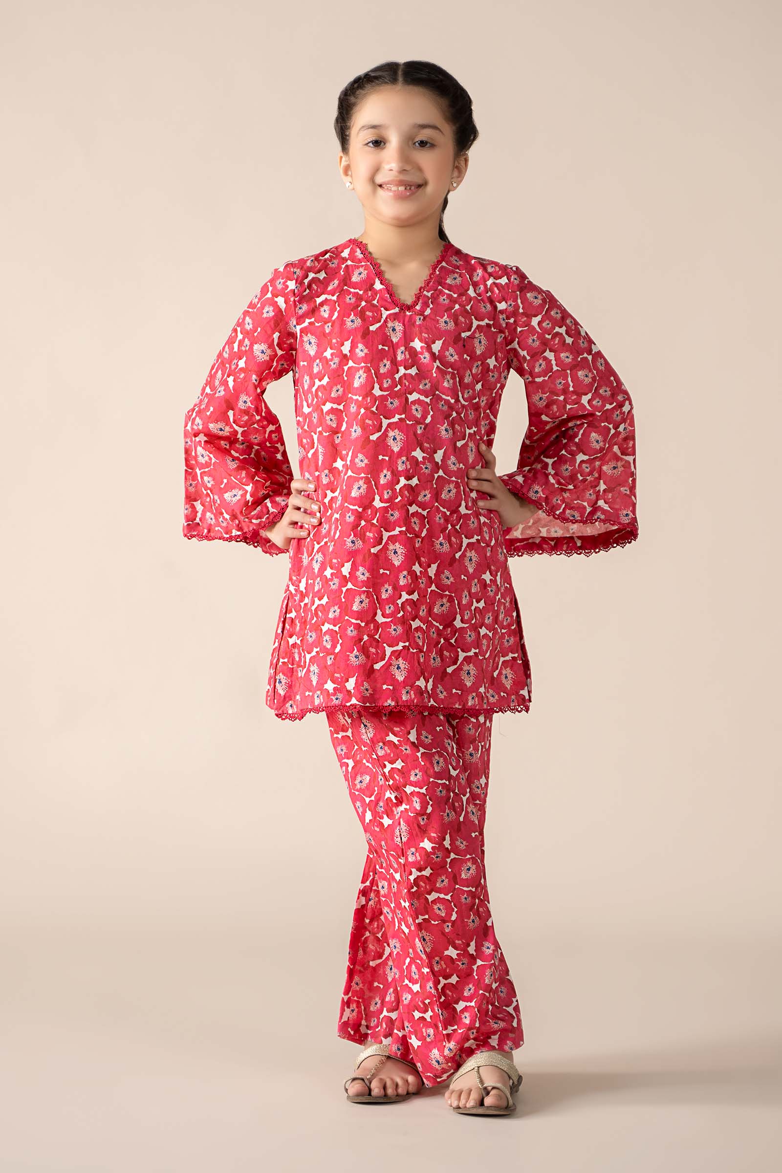 Maria B | 2 Piece Printed Lawn Suit | MKD-EF25-69 4-Feb Pink