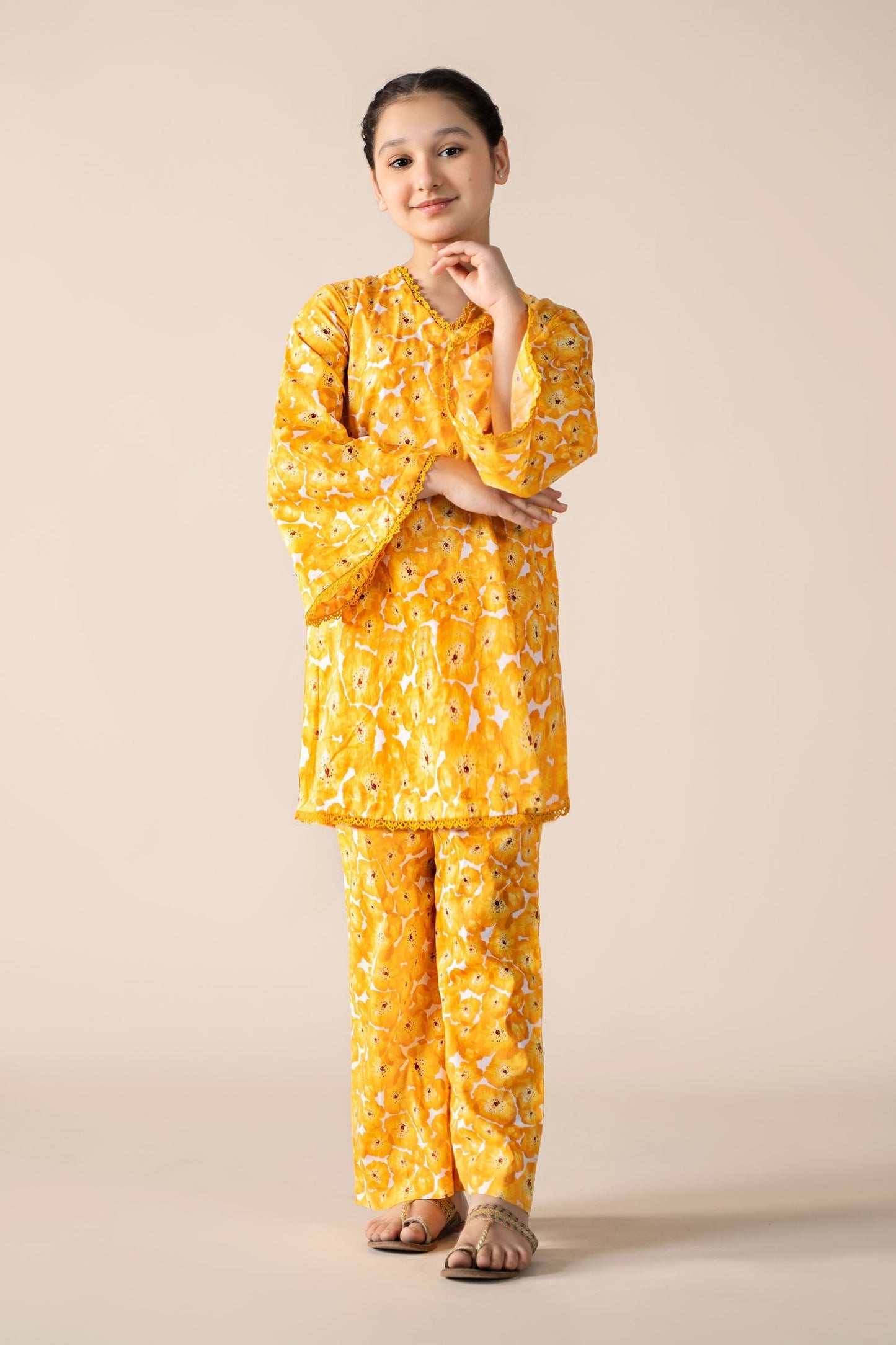 Maria B | 2 Piece Printed Lawn Suit | MKD-EF25-69 4-Feb Yellow