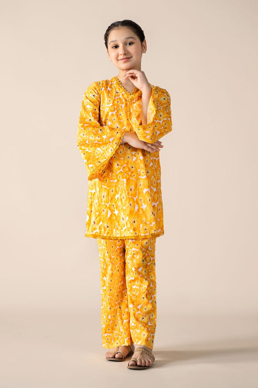 Maria B | 2 Piece Printed Lawn Suit | MKD-EF25-69 4-Feb Yellow