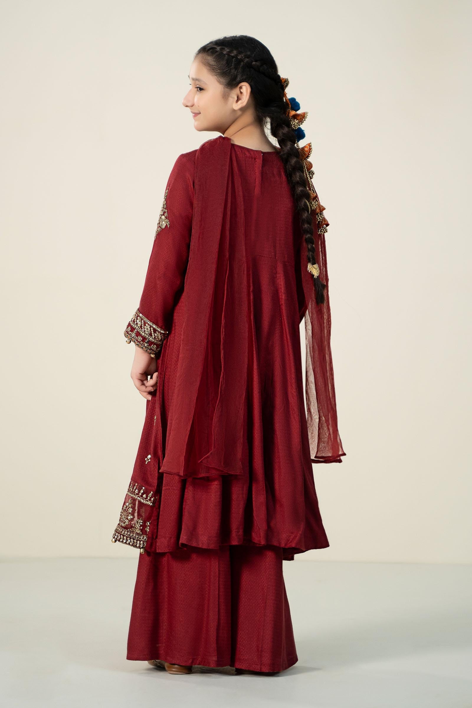 Maria B | 3 Piece Embroidered Linen Suit | MKD-W24-02 14-Dec Red