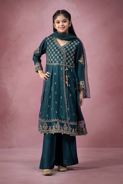Maria B | 3 Piece Embroidered Linen Suit | MKD-W24-02 4-Feb Blue