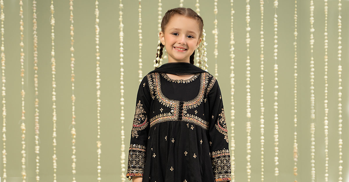 Maria B | 3 Piece Embroidered Linen Suit | MKD-W24-07 14-Dec Black