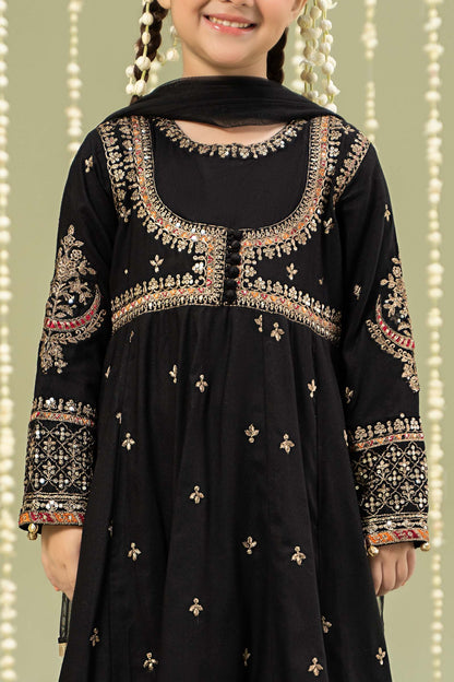 Maria B | 3 Piece Embroidered Linen Suit | MKD-W24-07 6-Apr Black