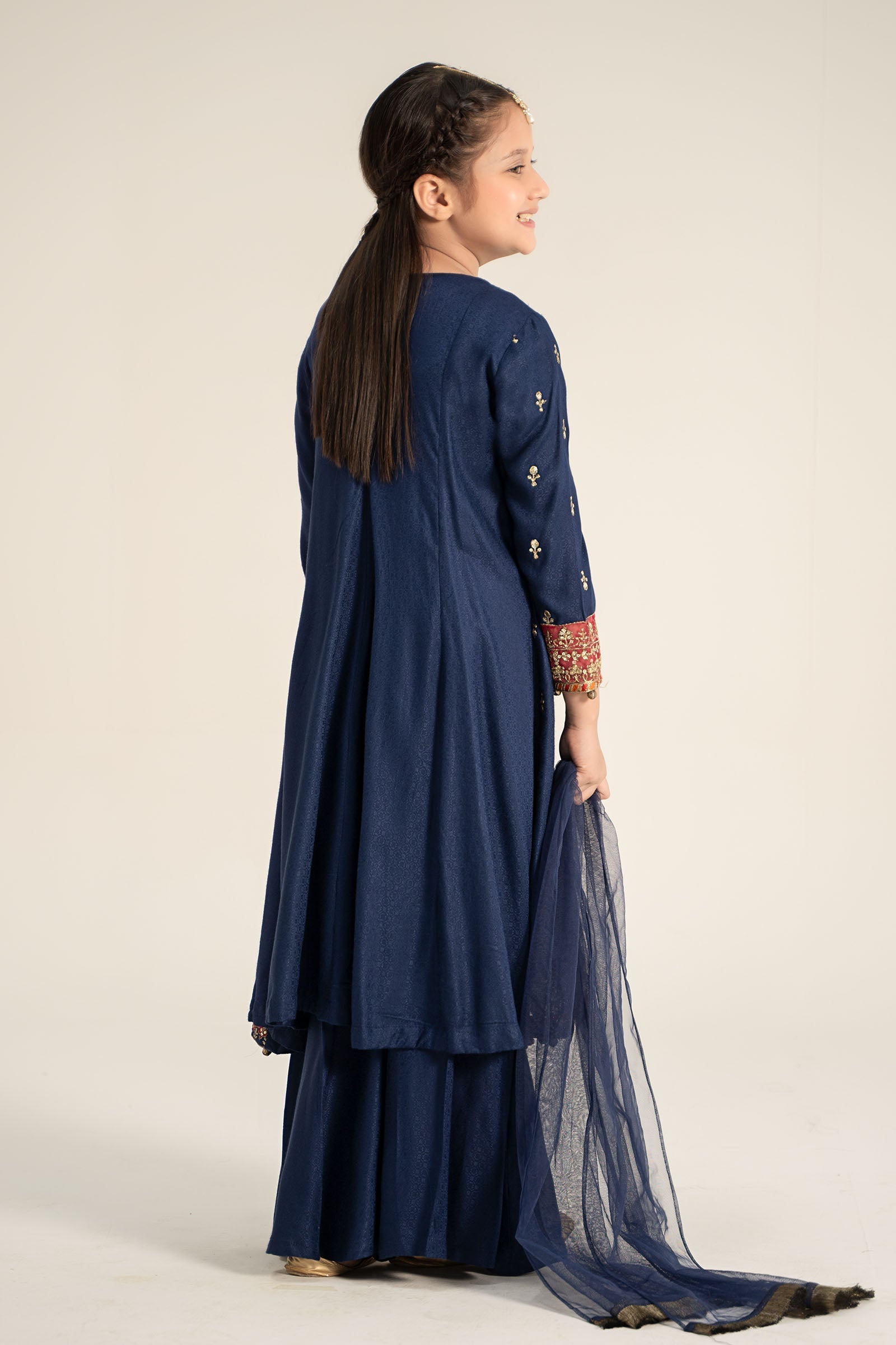 Maria B | 3 Piece Embroidered Linen Suit | MKD-W24-08 10-Aug Blue