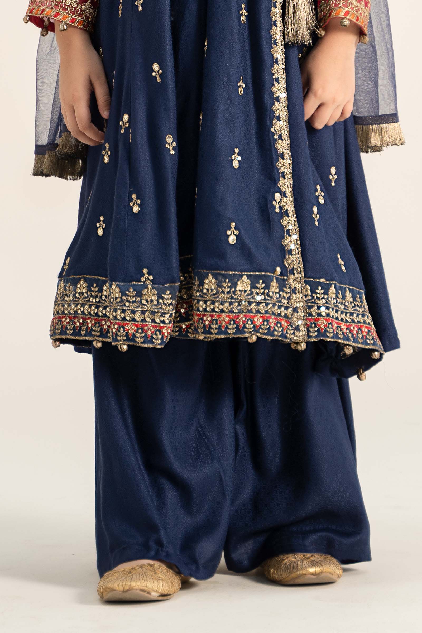 Maria B | 3 Piece Embroidered Linen Suit | MKD-W24-08 6-Apr Blue