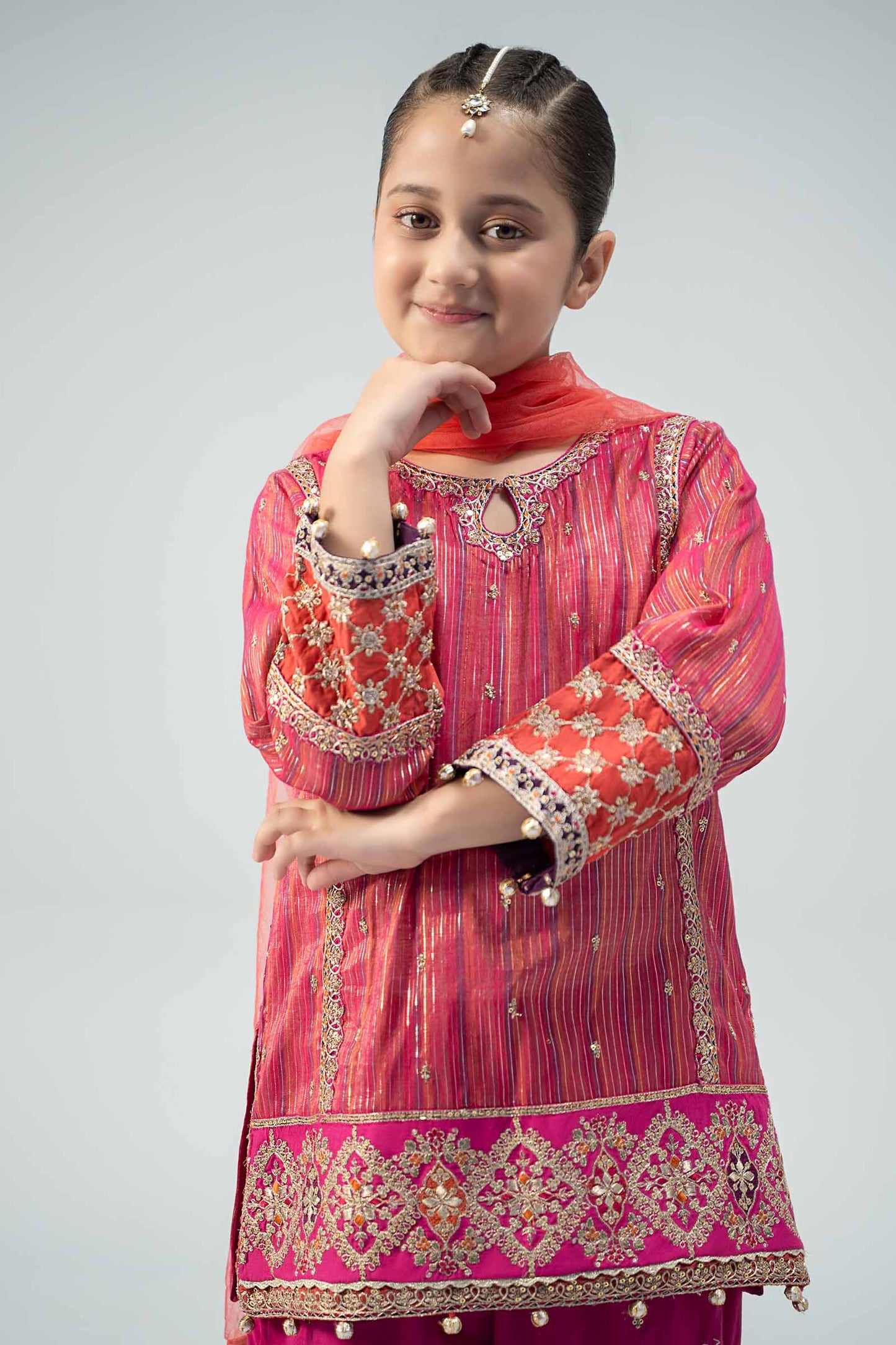 Maria B | 3 Piece Embroidered Suit | MKD-W24-11 10-Aug Pink