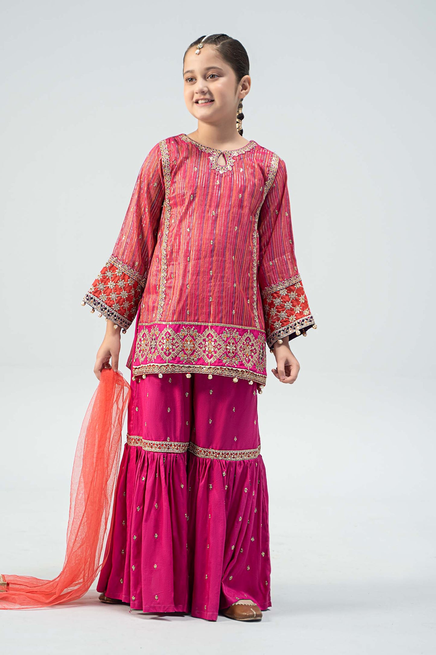 Maria B | 3 Piece Embroidered Suit | MKD-W24-11 8-Jun Pink