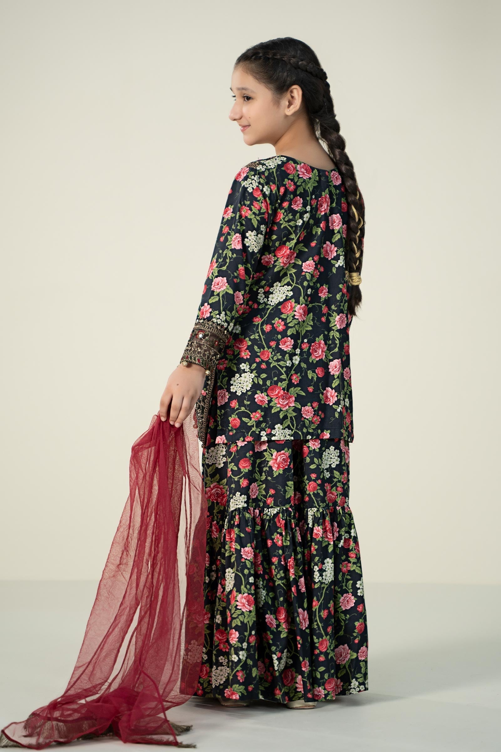 Maria B | 3 Piece Printed Linen Suit | MKD-W24-19 12-Oct Black