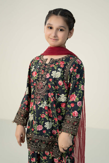 Maria B | 3 Piece Printed Linen Suit | MKD-W24-19 6-Apr Black