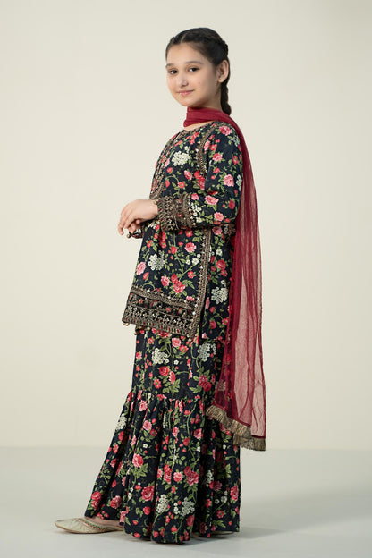 Maria B | 3 Piece Printed Linen Suit | MKD-W24-19 10-Aug Black