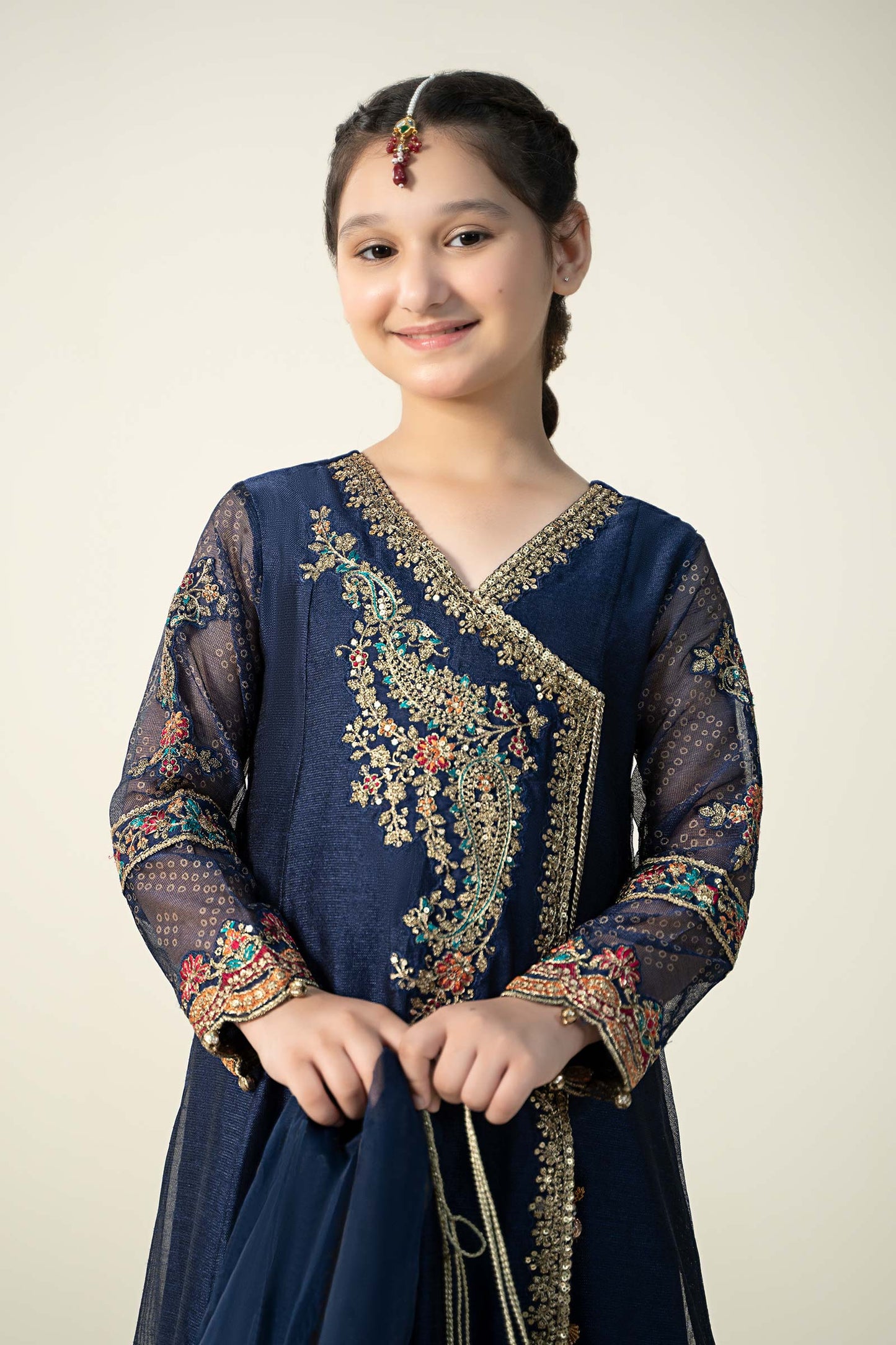 Maria B | 3 Piece Embroidered Paper Cotton Suit | MKD-W24-22 10-Aug Blue
