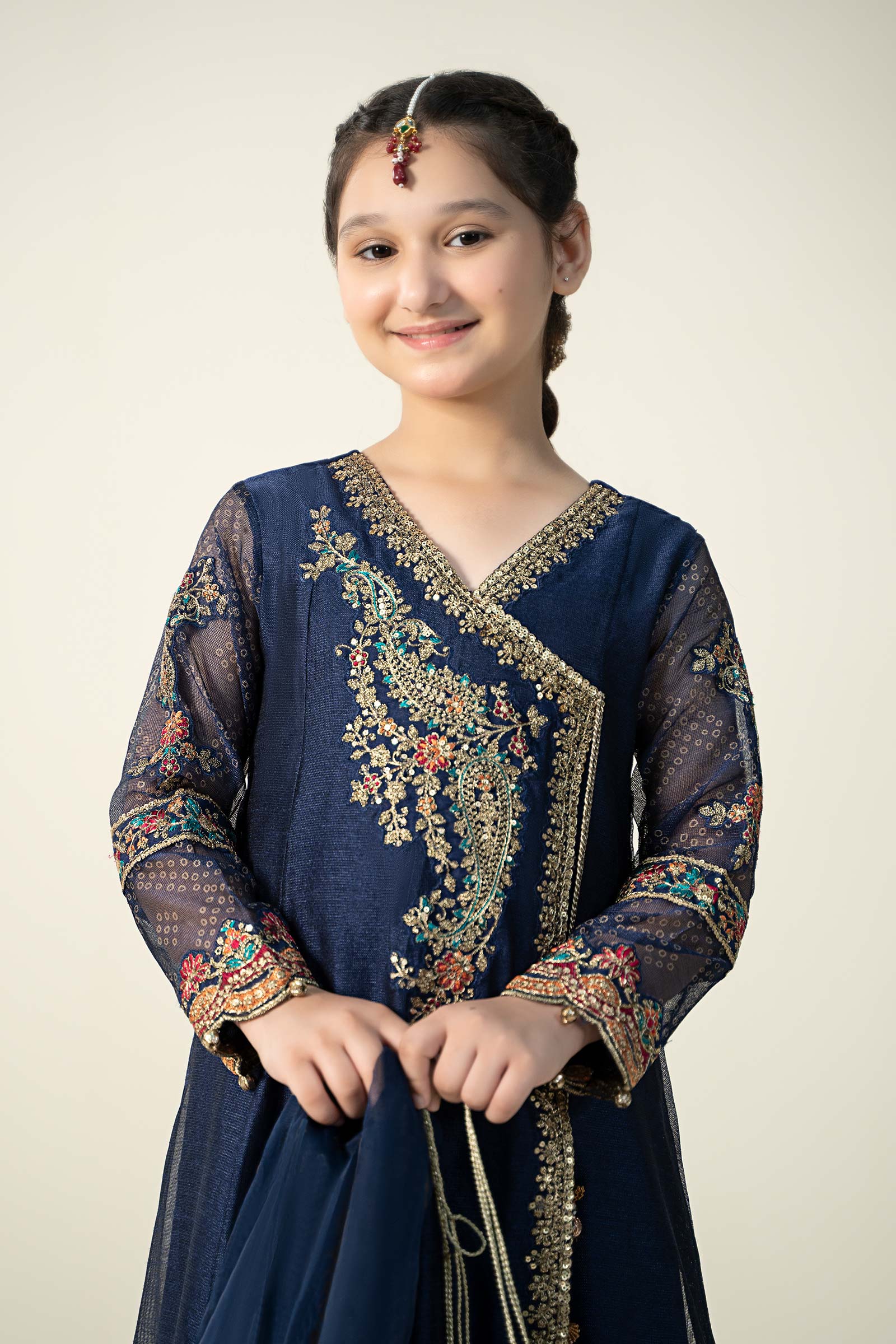 Maria B | 3 Piece Embroidered Paper Cotton Suit | MKD-W24-22 10-Aug Blue