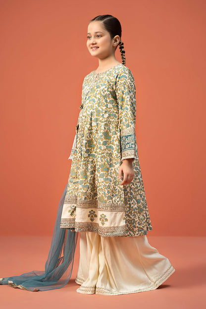 Maria B | 3 Piece Printed Linen Suit | MKD-W24-25 8-Jun White