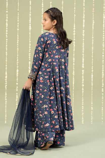 Maria B | 3 Piece Printed Linen Suit | MKD-W24-26 14-Dec Blue