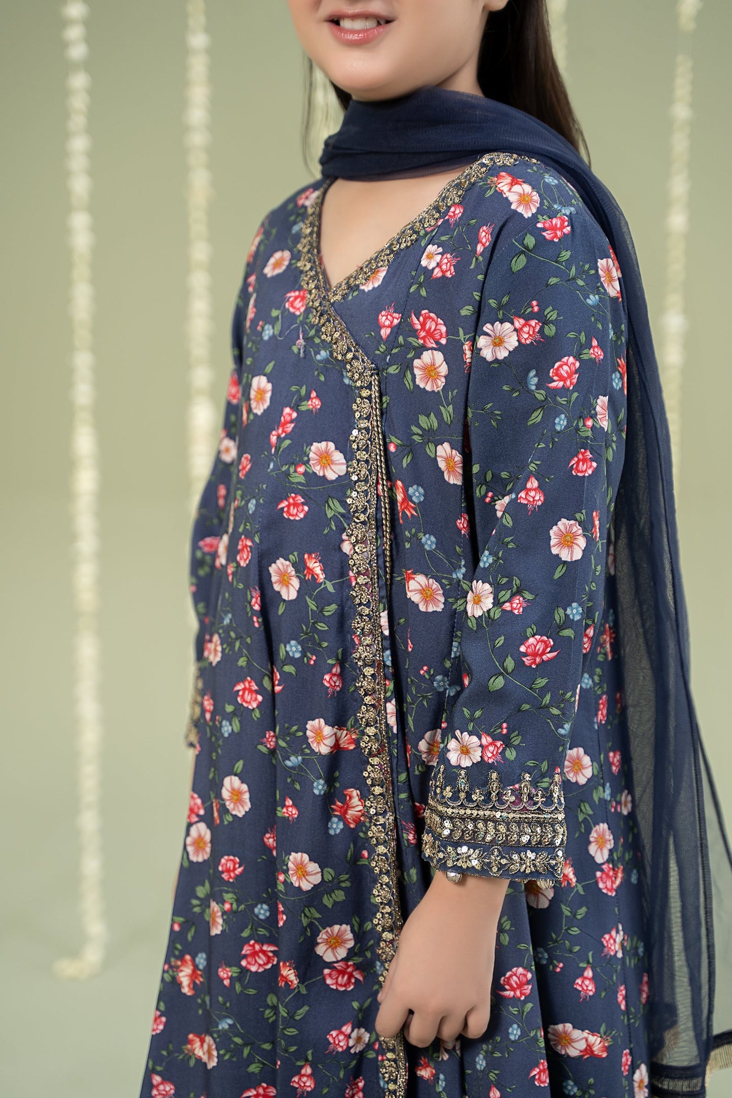 Maria B | 3 Piece Printed Linen Suit | MKD-W24-26 10-Aug Blue