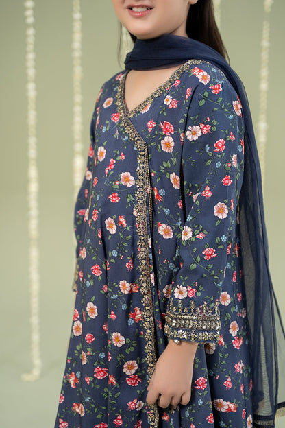 Maria B | 3 Piece Printed Linen Suit | MKD-W24-26 10-Aug Blue