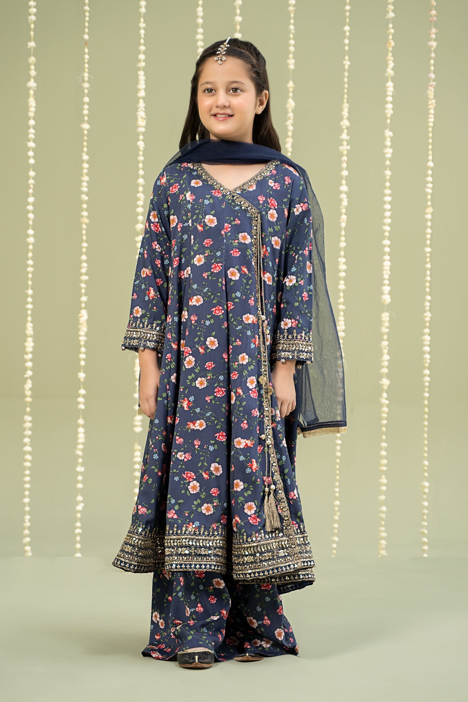 Maria B | 3 Piece Printed Linen Suit | MKD-W24-26 4-Feb Blue