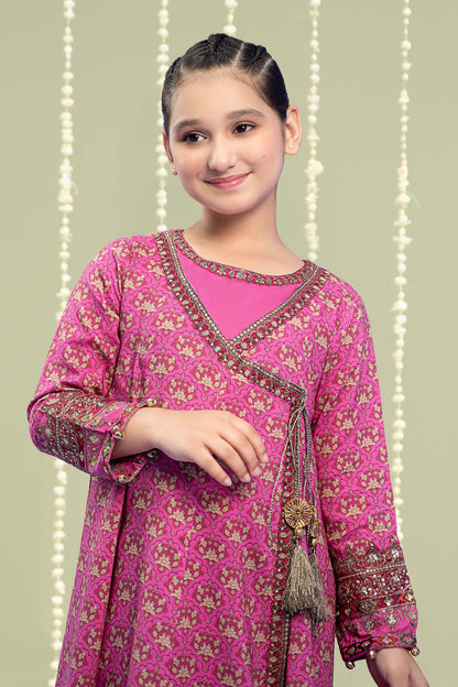 Maria B | 3 Piece Printed Linen Suit | MKD-W24-16 10-Aug Pink