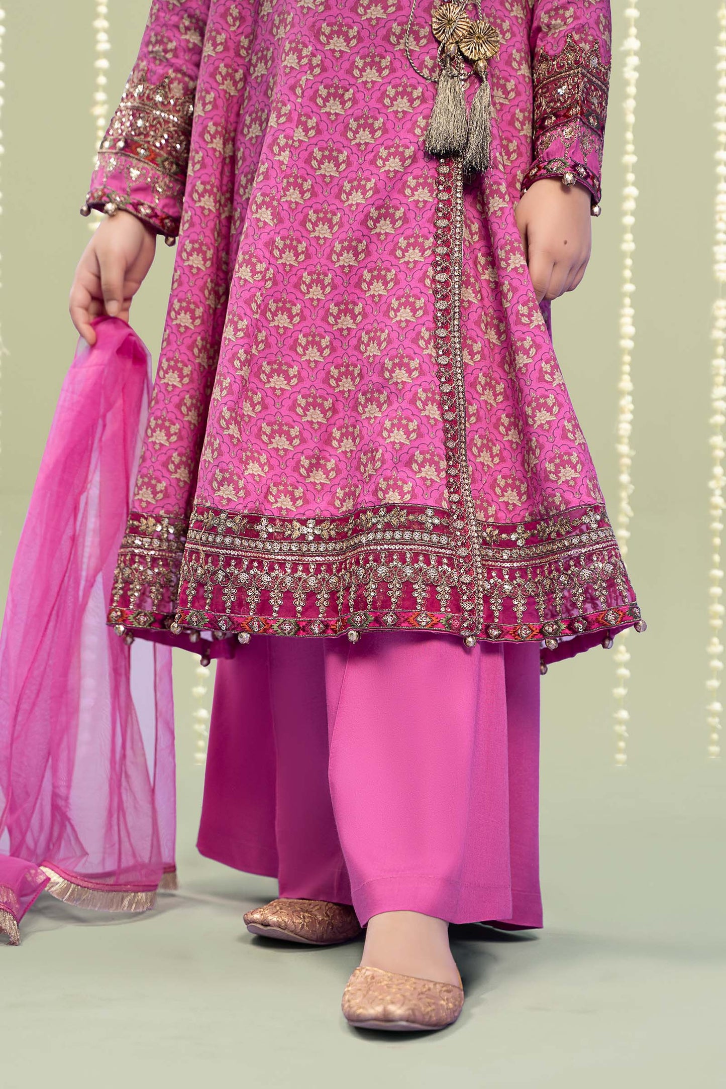 Maria B | 3 Piece Printed Linen Suit | MKD-W24-16 12-Oct Pink
