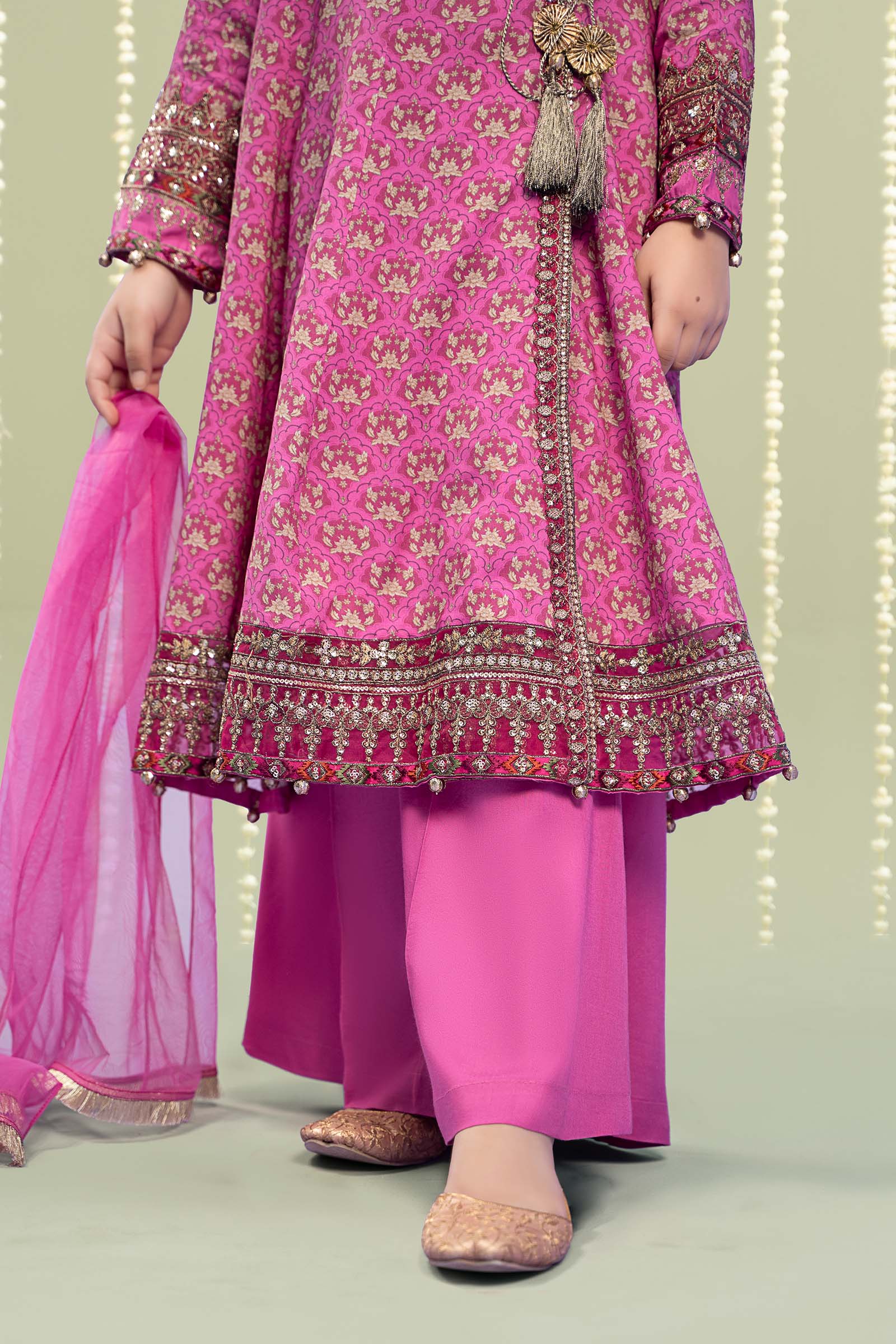 Maria B | 3 Piece Printed Linen Suit | MKD-W24-16 12-Oct Pink