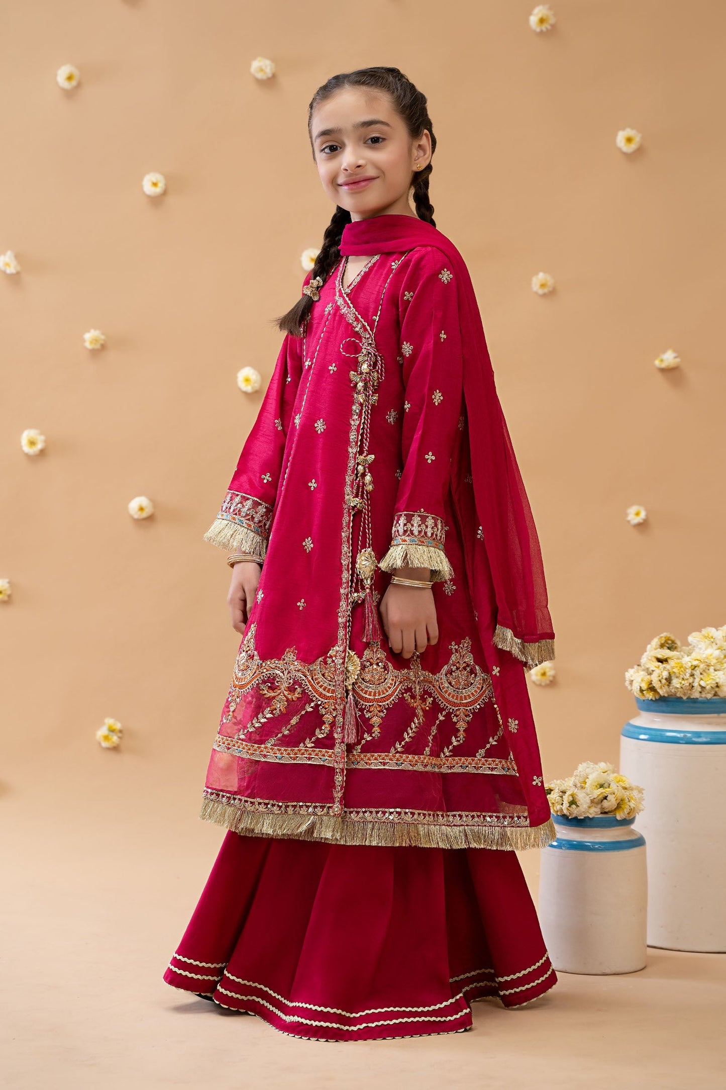 Maria B | 3 Piece Embroidered Suit | MKS-EA23-01R1 12-Oct Pink