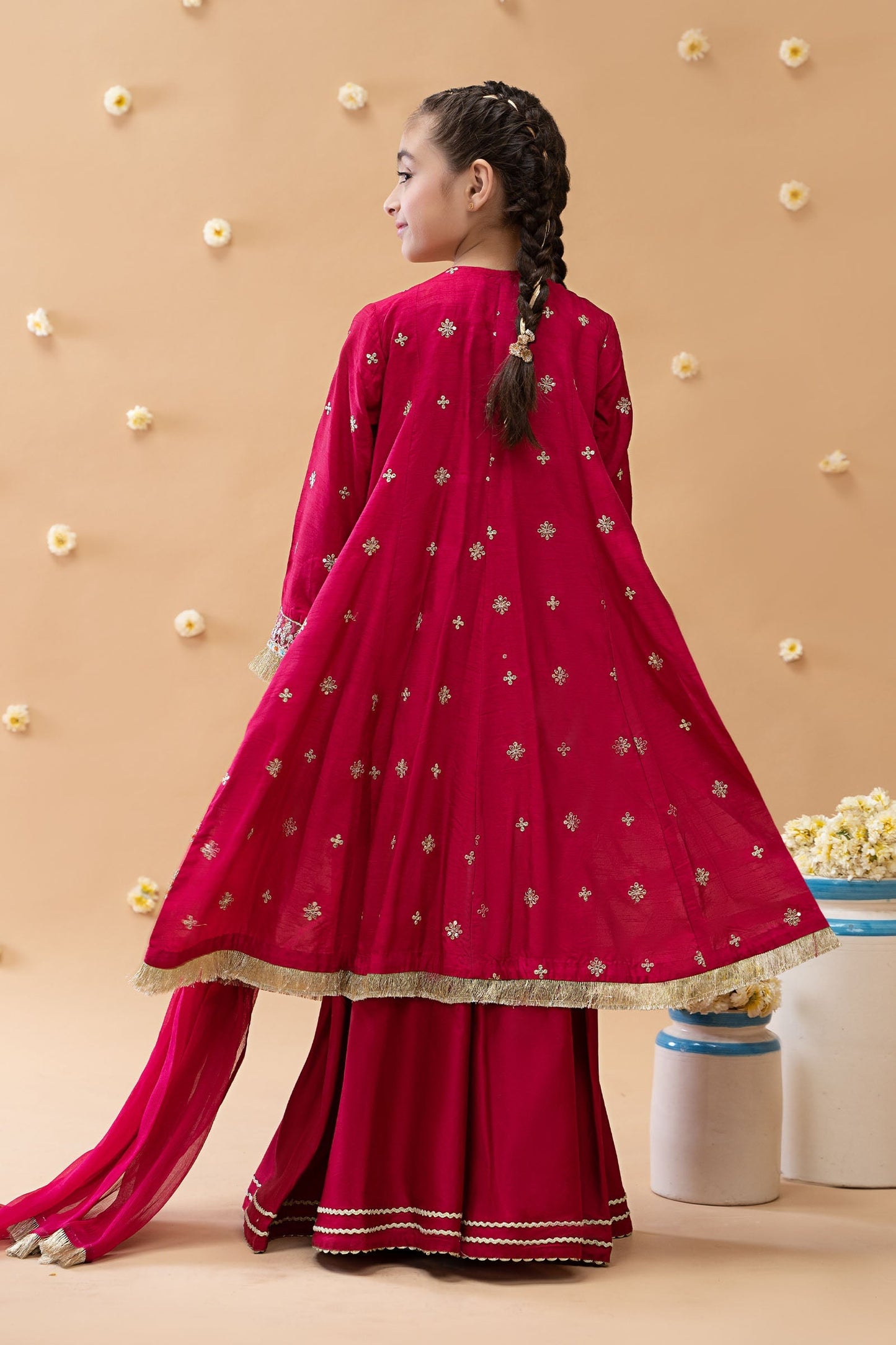 Maria B | 3 Piece Embroidered Suit | MKS-EA23-01R1 14-Dec Pink