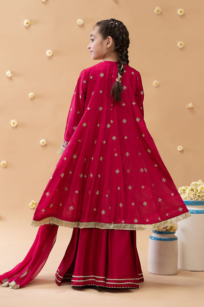 Maria B | 3 Piece Embroidered Suit | MKS-EA23-01R1 14-Dec Pink