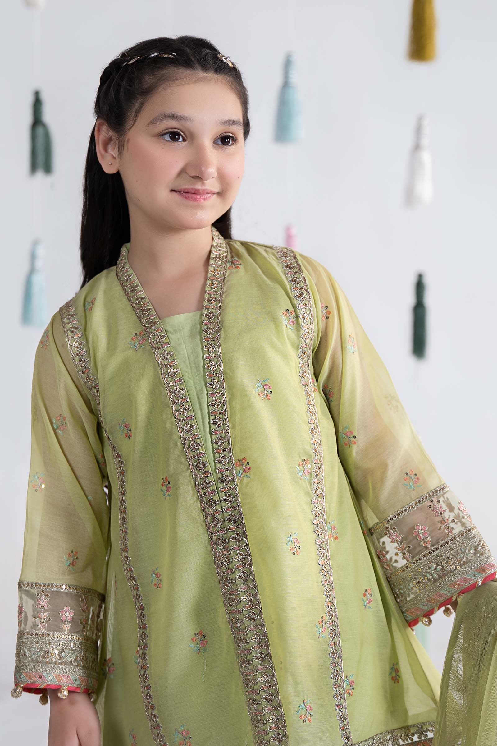 Maria B | 3 Piece Embroidered Paper Cotton Suit | MKS-EA24-04 6-Apr Green