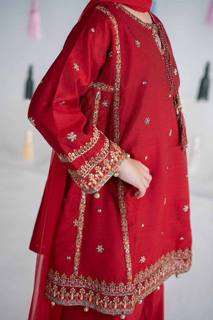 Maria B | 3 Piece Embroidered Yarn Dyed Suit | MKS-EA24-19 10-Aug Red