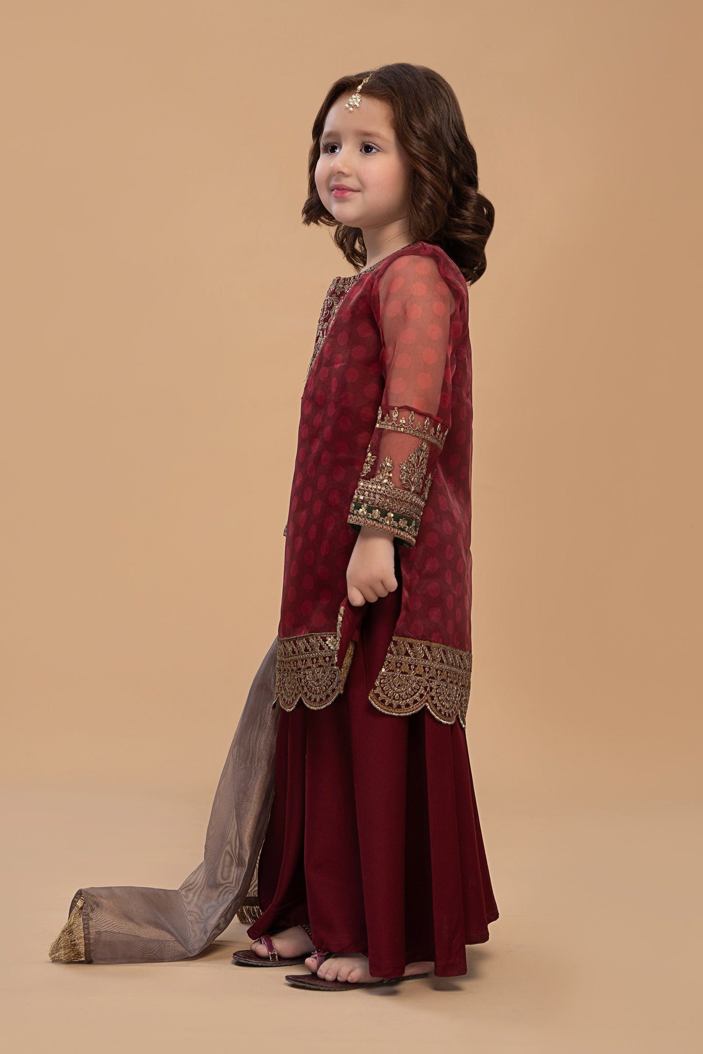 Maria B | 3 Piece Embroidered Lawn Suit | MKS-EF23-06R1 8-Jun Maroon