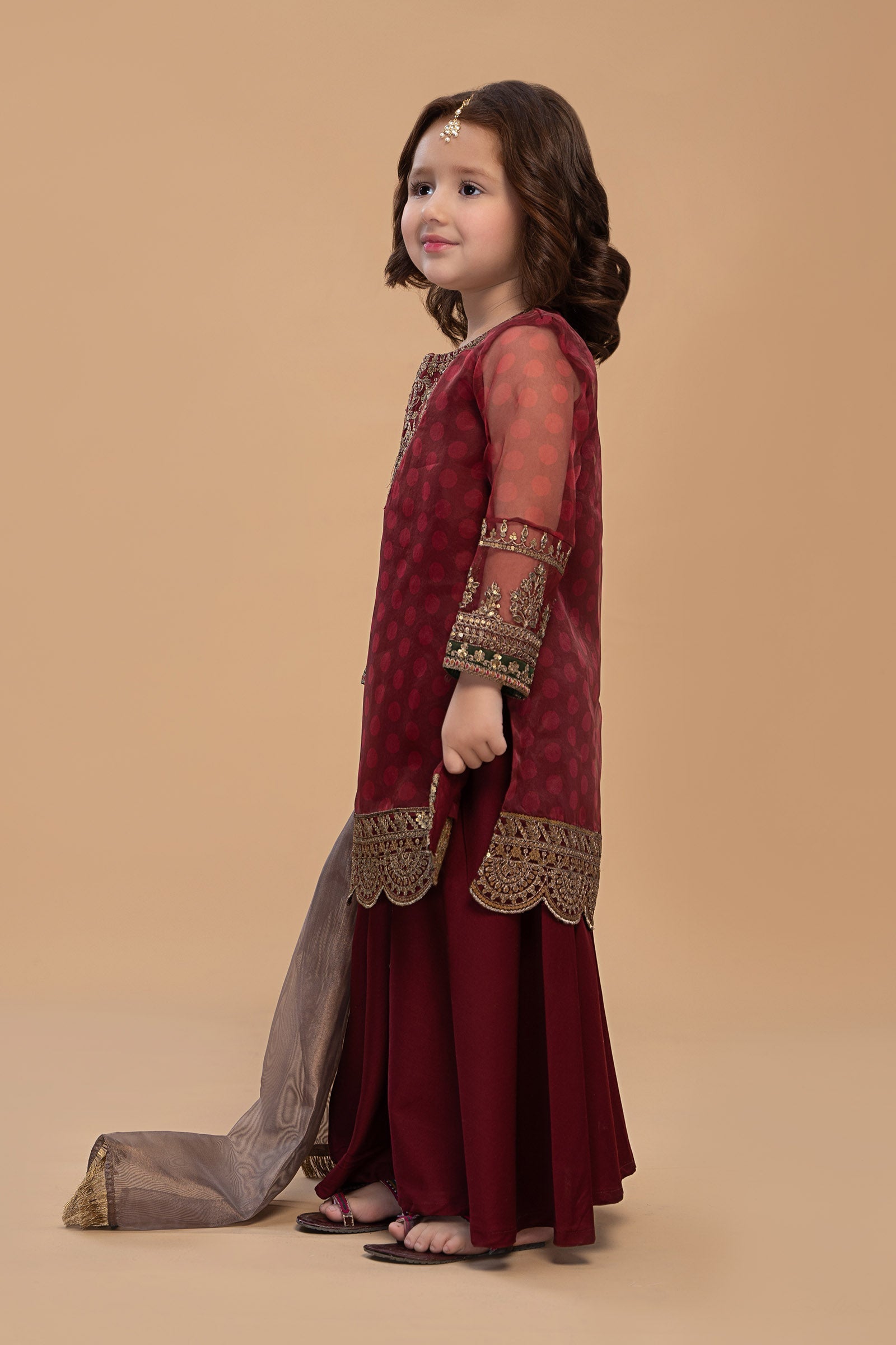 Maria B | 3 Piece Embroidered Lawn Suit | MKS-EF23-06R1 8-Jun Maroon